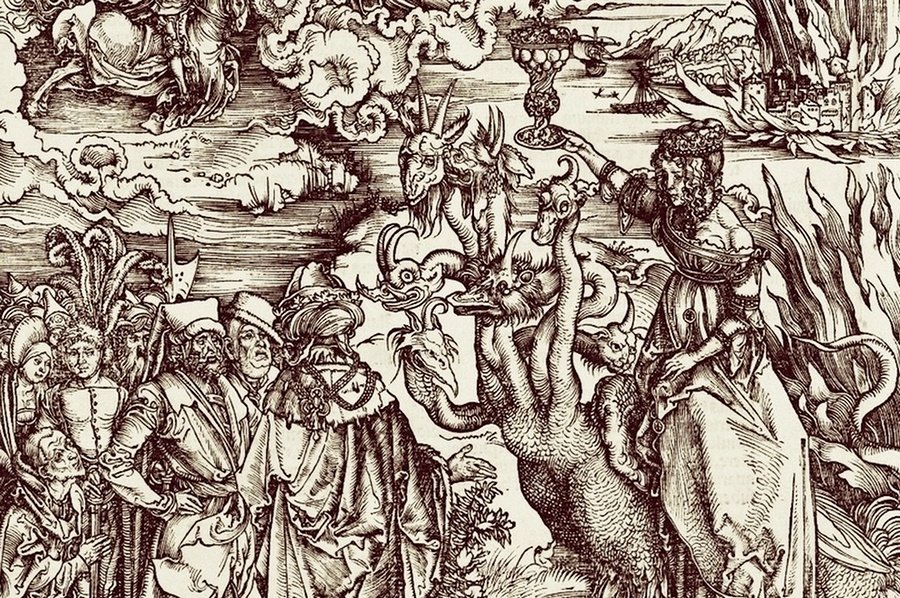 Вавилонская блудница из апокалиптического цикла Альбрехта Дюрера, 1498 год.